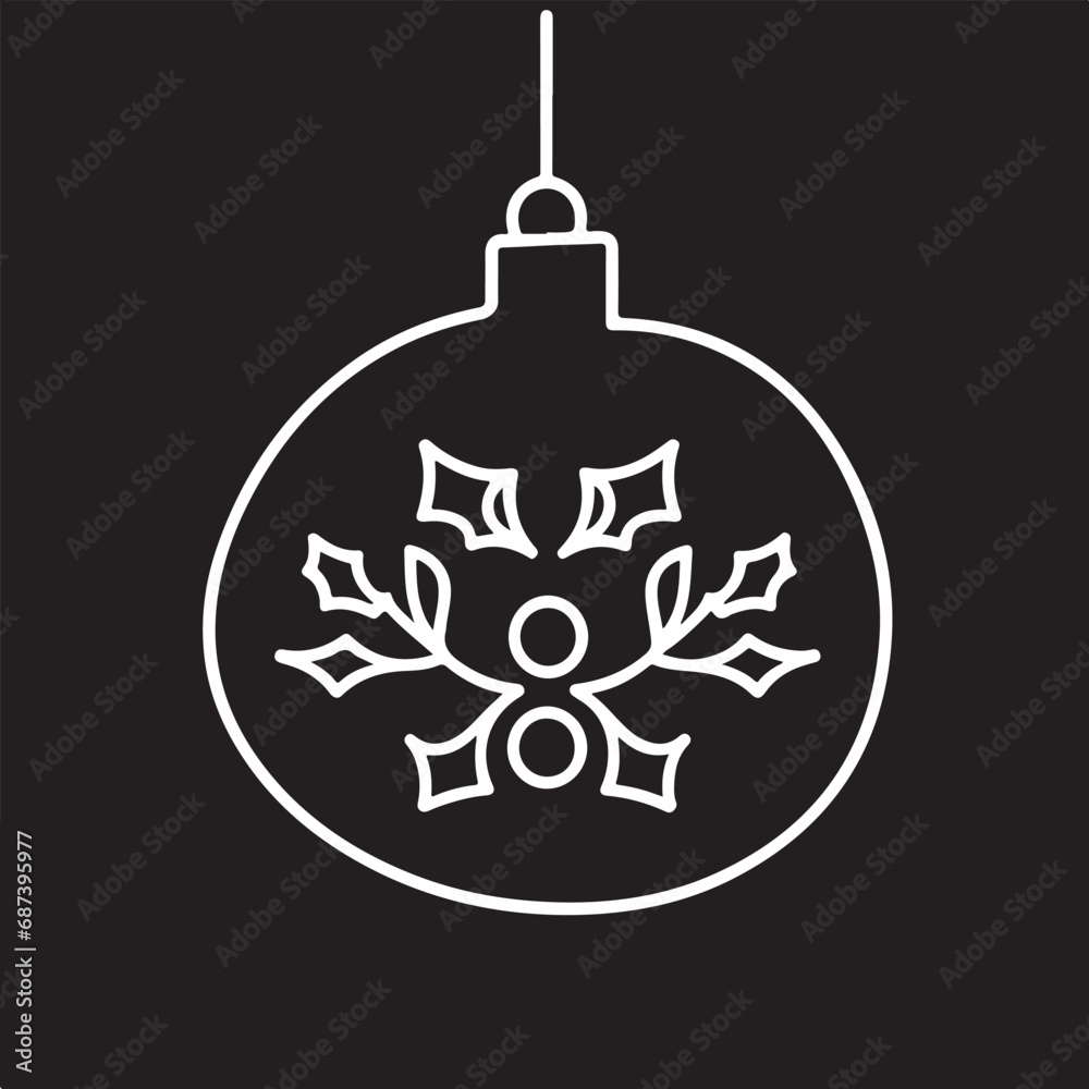 Fototapeta premium Simple vector drawing of a New Year's ball