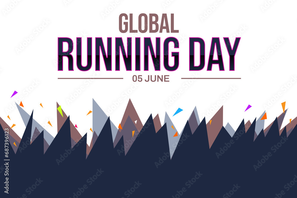 Global Running Day Wallpaper With Different Color Shapes Design Global Global running day wallpaper with different color shapes design global