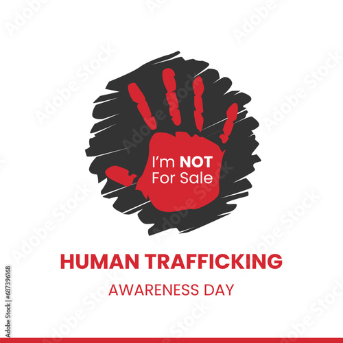 Vector graphic of national human trafficking awareness day