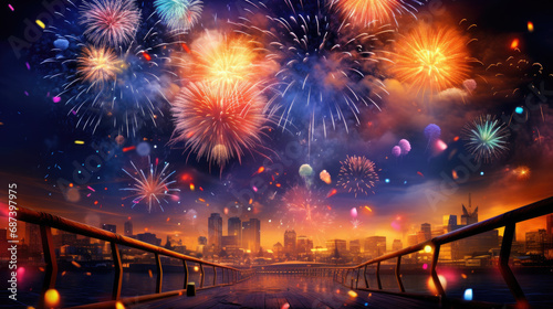 happy new year New Year's Day Fireworks