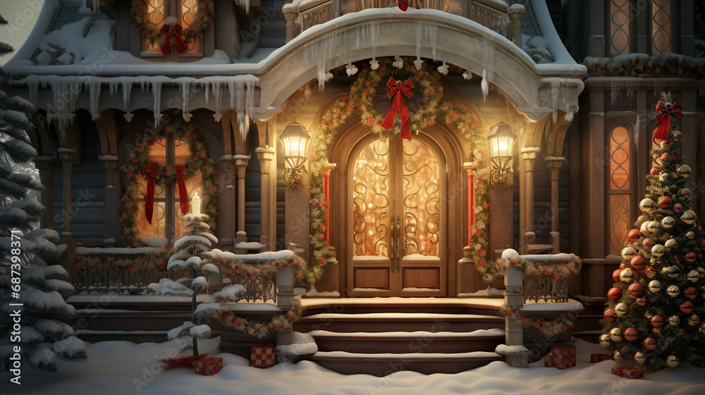 Obraz premium christmas tree in the city