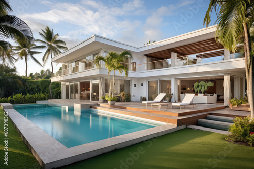spacious modern villa with abundant natural light photo