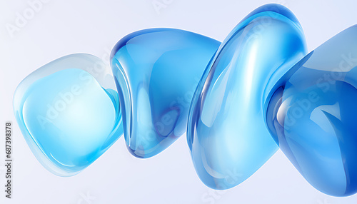 blue 3D abstract Glasses bubble background wallpaper