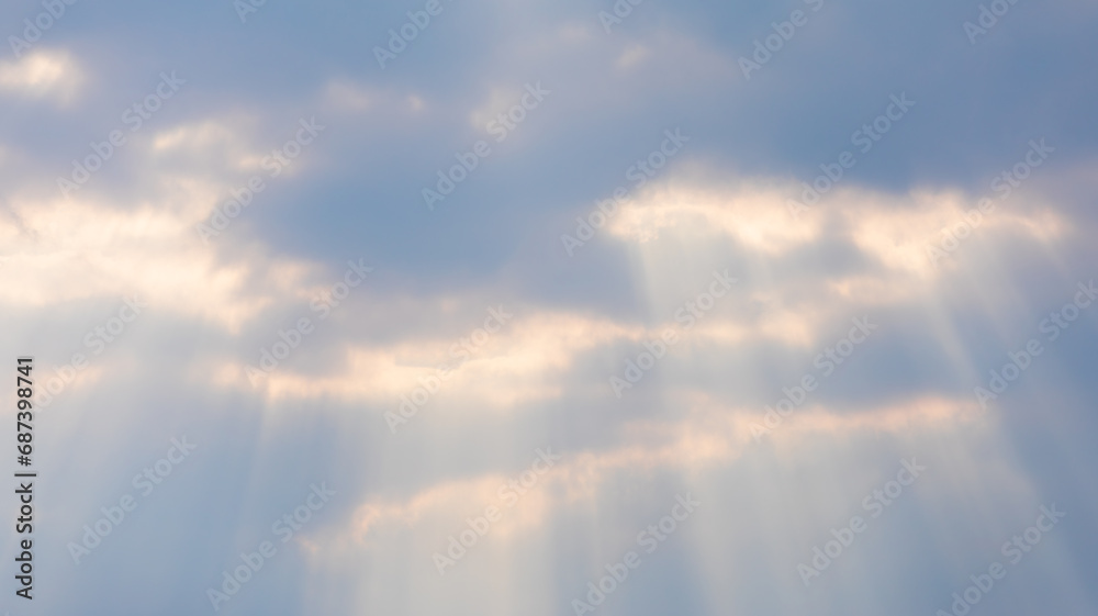Fototapeta premium Sunset on a cloudy day. Sky covered with clouds