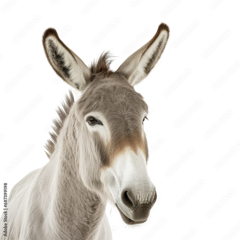 Obraz premium donkey looking isolated on white