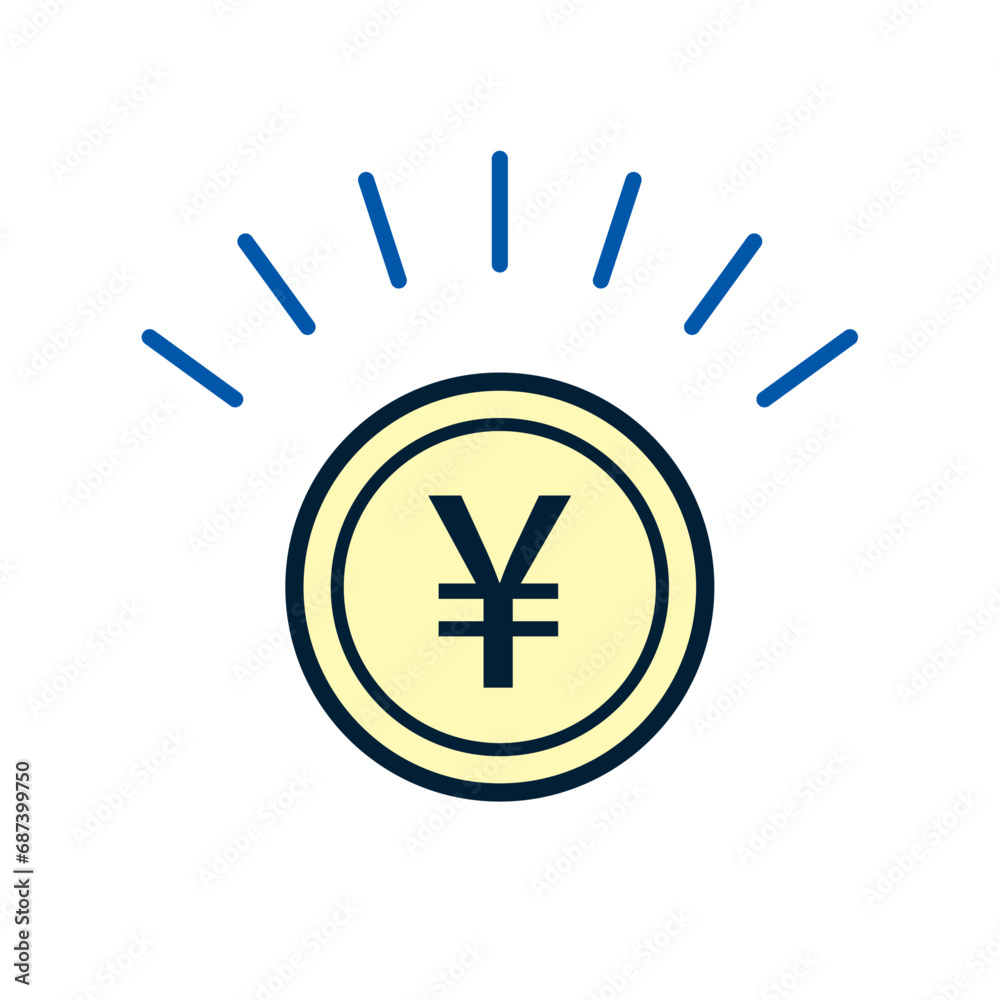 Obraz premium 円硬貨のシンプルなイラスト
