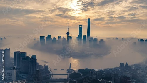 Wallpaper Mural Aerial photography of Shanghai city scenery Torontodigital.ca