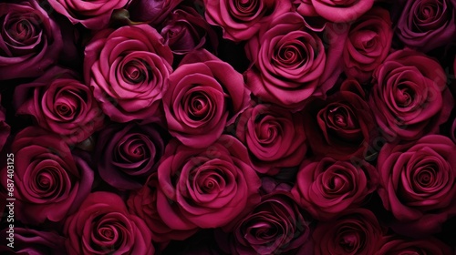 Background of red roses. A luxurious gift for Valentine s Day and Women s Day. The texture of rose petals.