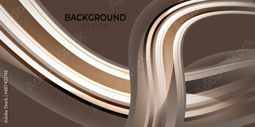 Wavy choco banner design background with abstract shape geometric overlay layer. Vector illustration.