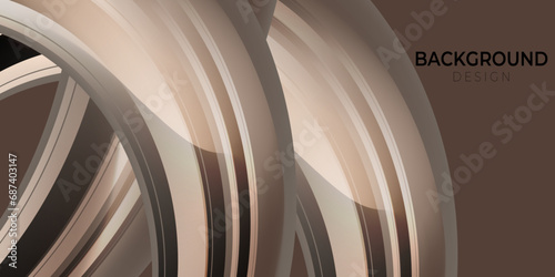 Wavy choco banner design background with abstract shape geometric overlay layer. Vector illustration.