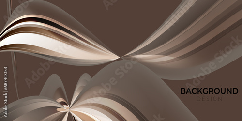 Wavy choco banner design background with abstract shape geometric overlay layer. Vector illustration.