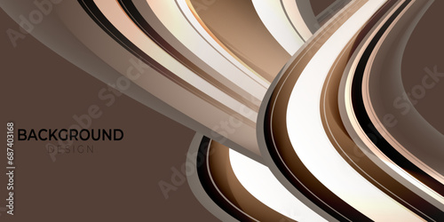 Wavy choco banner design background with abstract shape geometric overlay layer. Vector illustration.