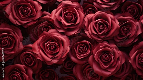 Background of red roses. A luxurious gift for Valentine s Day and Women s Day. The texture of rose petals.