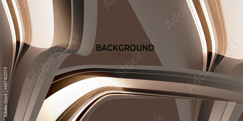 Wavy choco banner design background with abstract shape geometric overlay layer. Vector illustration.