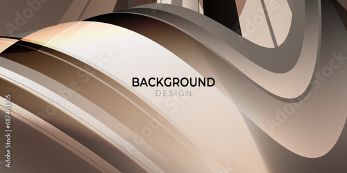 Wavy choco banner design background with abstract shape geometric overlay layer. Vector illustration.