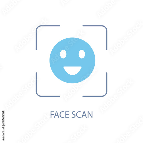 face scan concept line icon. Simple element illustration.face scan concept outline symbol design.