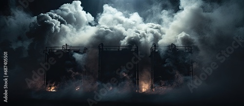 Faulty diesel generator emitted heavy black smoke and caused air pollution.