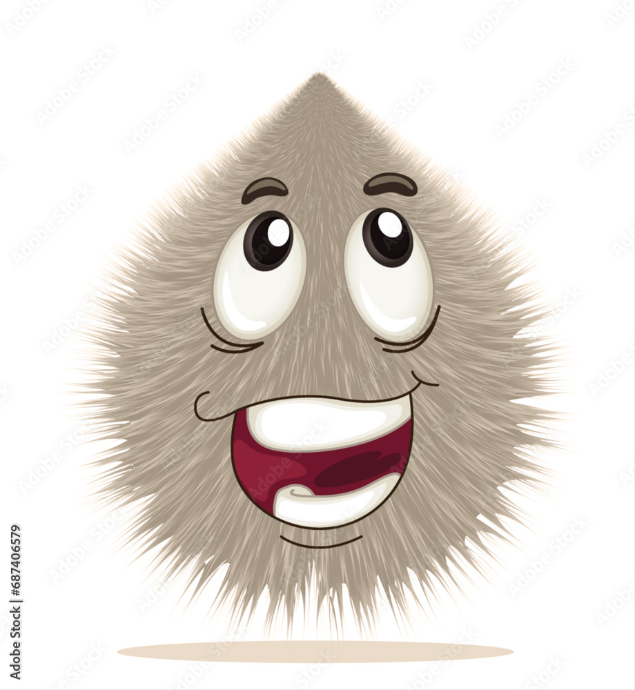 Cute furry monster 3D cartoon character design | cartoon character faces, emotions happy, angry, sad, cheerful. Cute retro baby hippie illustration for decorative monster | blinking and smiling.3D art