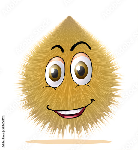 Cute furry monster 3D cartoon character design | cartoon character faces, emotions happy, angry, sad, cheerful. Cute retro baby hippie illustration for decorative monster | blinking and smiling.3D art