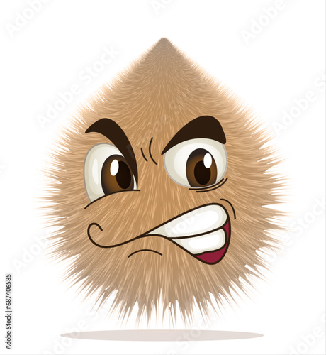 Cute furry monster 3D cartoon character design | cartoon character faces, emotions happy, angry, sad, cheerful. Cute retro baby hippie illustration for decorative monster | blinking and smiling.3D art