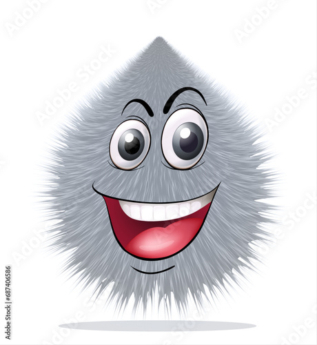 Cute furry monster 3D cartoon character design | cartoon character faces, emotions happy, angry, sad, cheerful. Cute retro baby hippie illustration for decorative monster | blinking and smiling.3D art