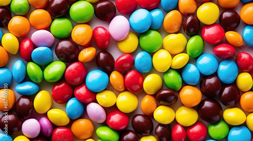 M&Ms chocolates display. Generative AI