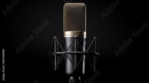 Modern studio microphone. Generative AI