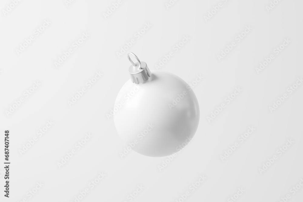 Christmas Ball White Blank Matte 3D Rendering Mockup