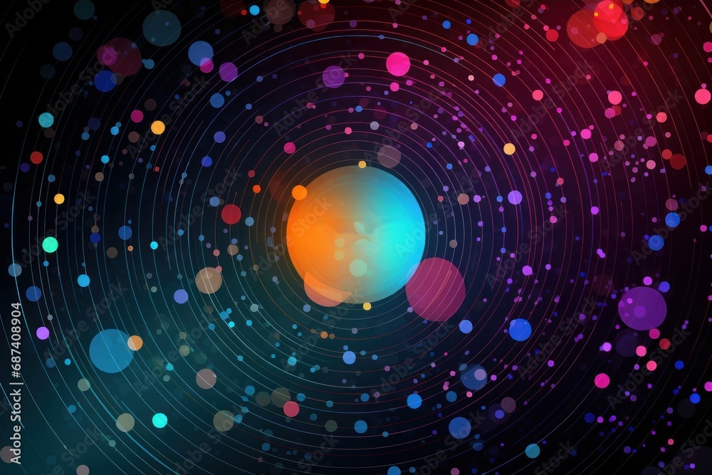 Abstract circle color dots background, Generative AI
