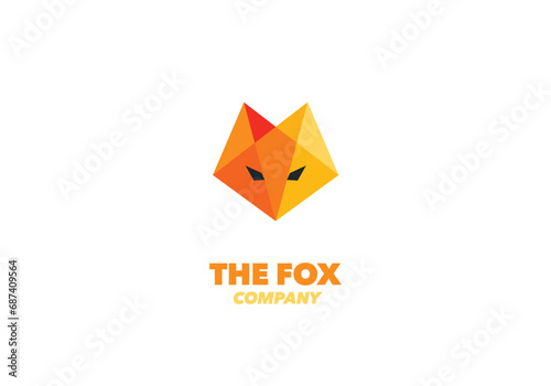 Abstract Fox logo, different and unique elements Premium Vector