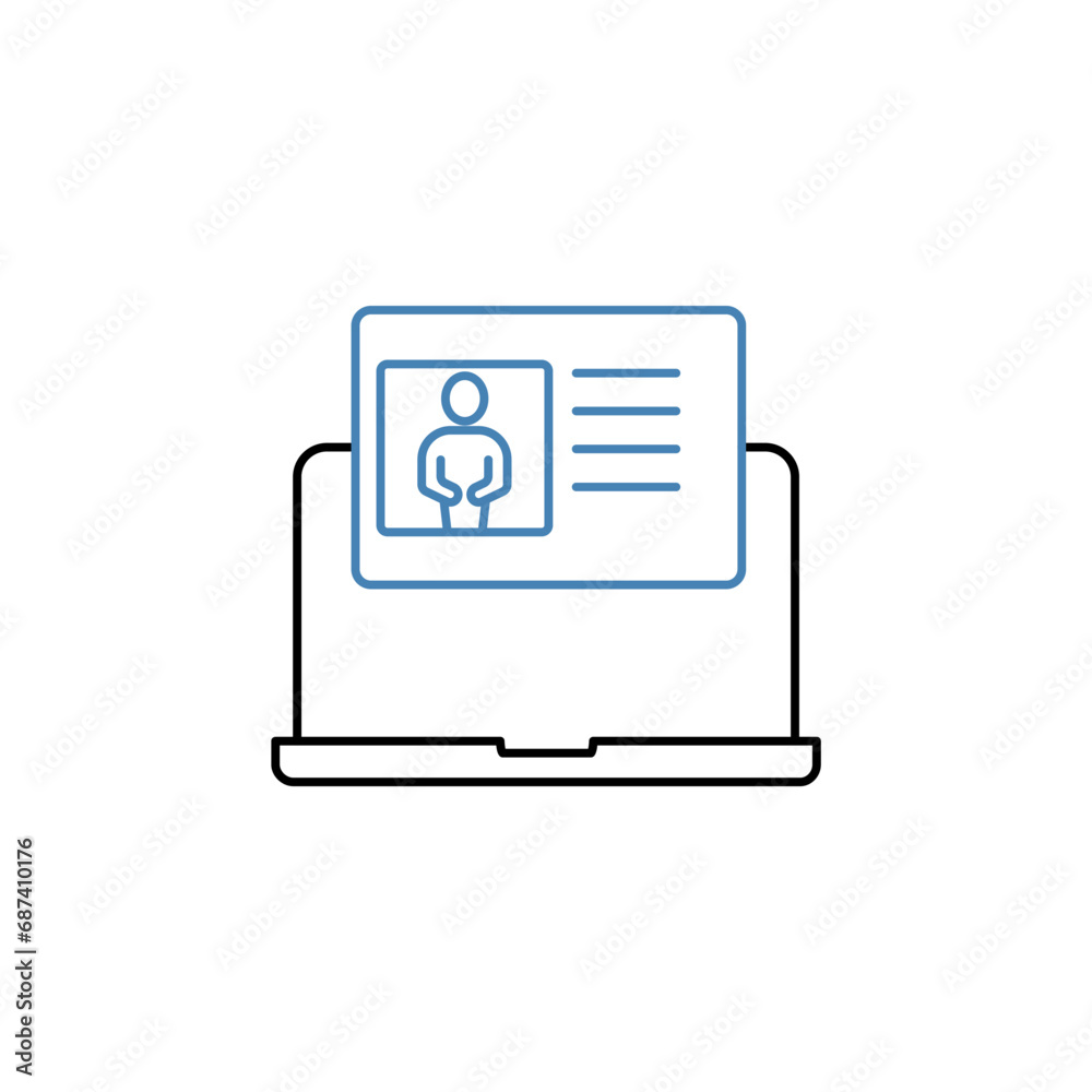 online identity concept line icon. Simple element illustration.online identity concept outline symbol design. online identity concept line icon. Simple element illustration.online identity concept outline symbol design.