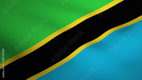 Tanzania Waving Flag Background Animation. Looping seamless 3D animation. Motion Graphic