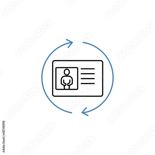Change id concept line icon. Simple element illustration.Change id concept outline symbol design.