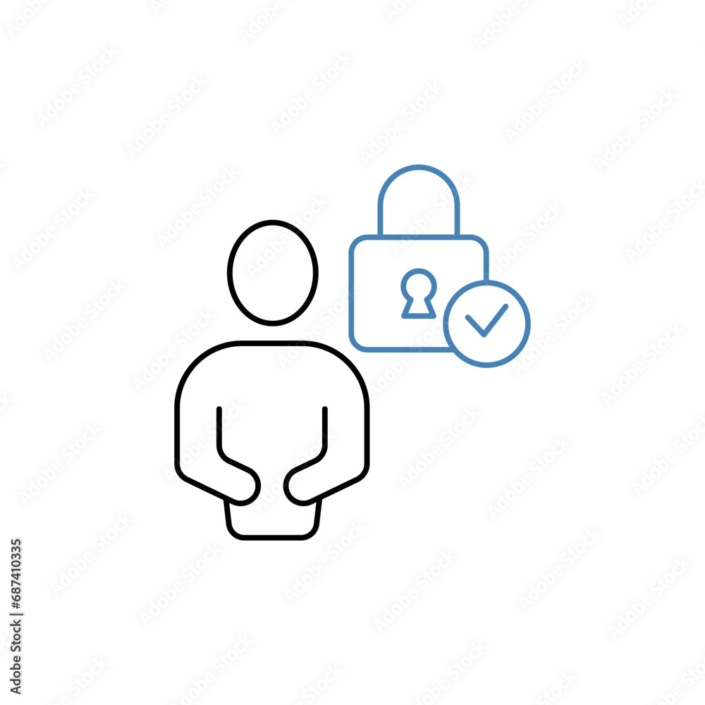 Fototapeta premium authentication concept line icon. Simple element illustration.authentication concept outline symbol design.