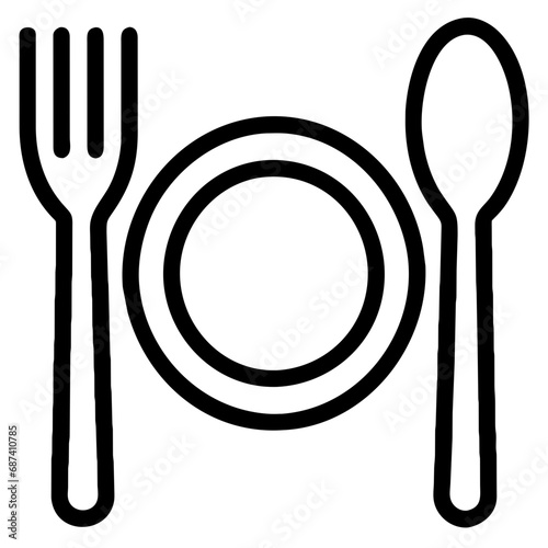 spoon and fork. cutlery icon