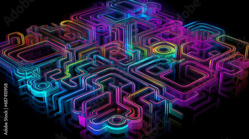 Neon Circuitry Generate by AI.