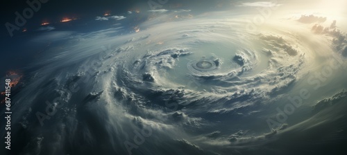 Typhoon vortex hurricane. Generative AI technology.  