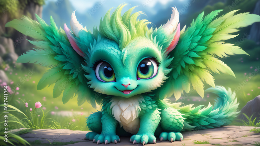 green baby dragon