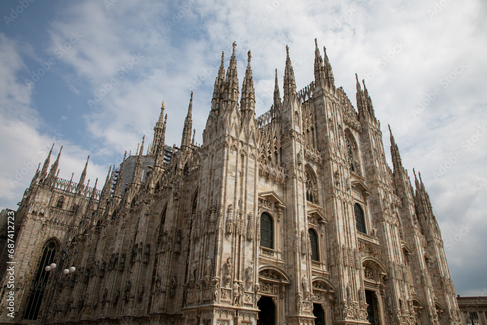 Milan cathedral church Saint Mary Duomo in Italy