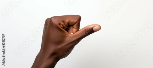 Black male hand gesture. Generative AI technology. 