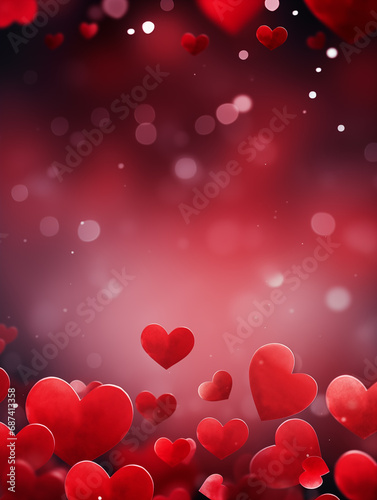 Detailed Illustrated Valentine's Day Background Concept full of Hearts and Love for Banners or Invites