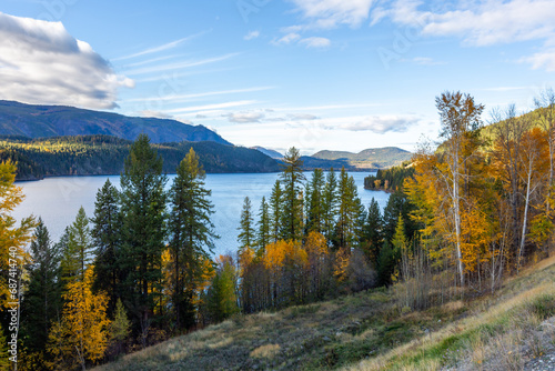 Moyie Lake in British Columbia, Canada, in autumn season photo