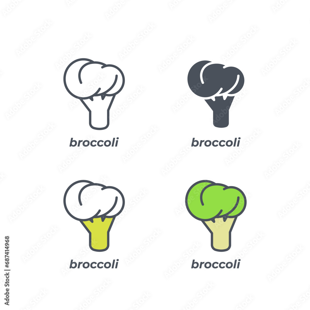 Vector sign of the broccoli symbol isolated on a white background. icon color editable. Vector sign of the broccoli symbol isolated on a white background. icon color editable.