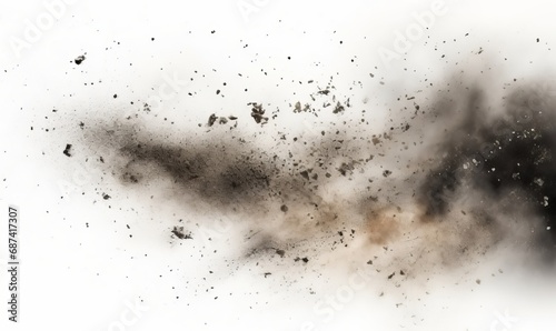 flying debris with dust isolated, Generative AI © Visual Prospects