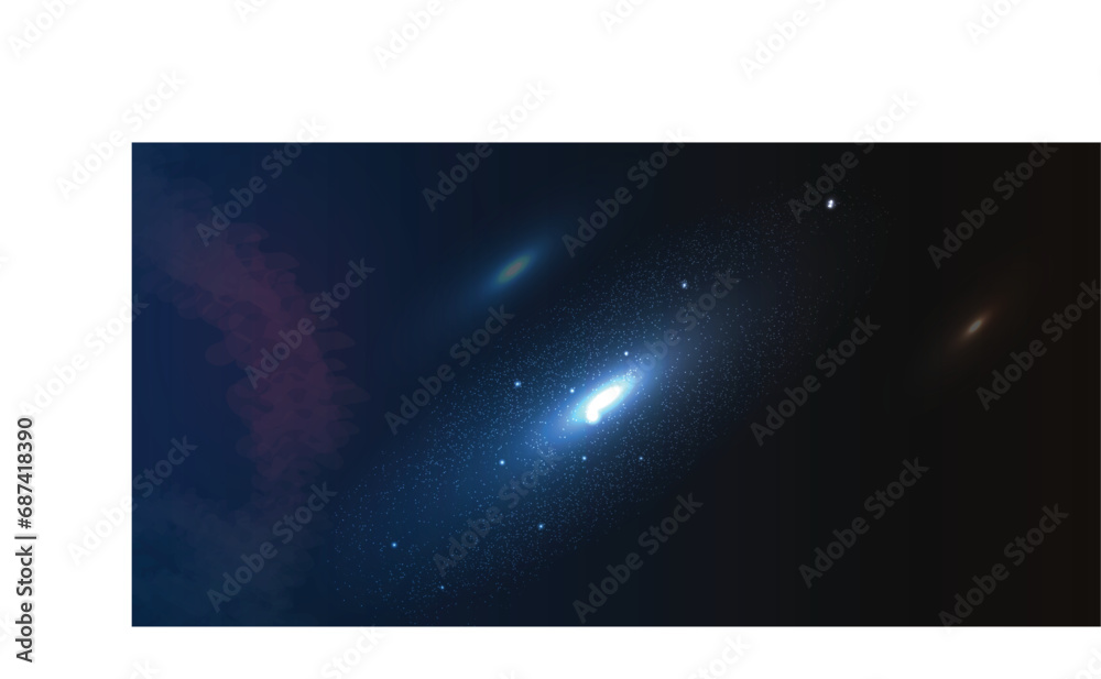 Naklejka premium Vector realistic galaxy background