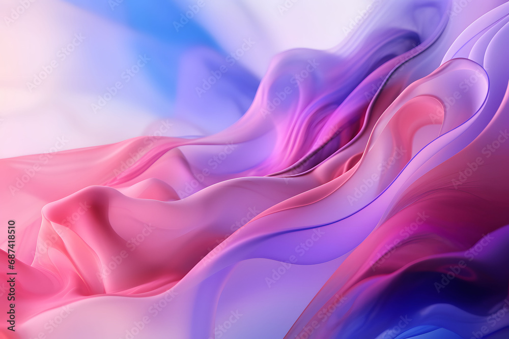 Abstract liquid, color blend and blurred fluid texture background