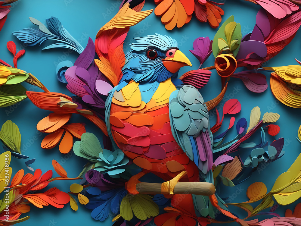 Fototapeta premium 3D Bird Generated With AI