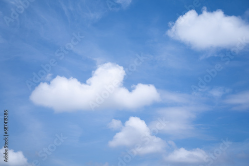 Sky background with white clouds on a bright day