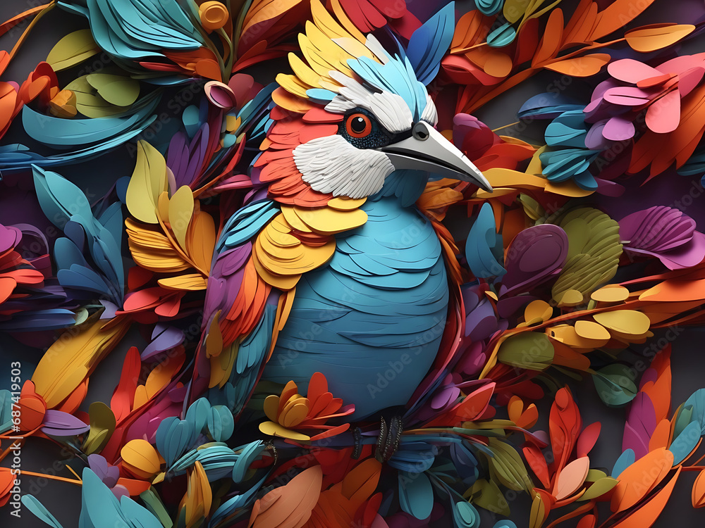 Fototapeta premium 3D Bird Generated With AI