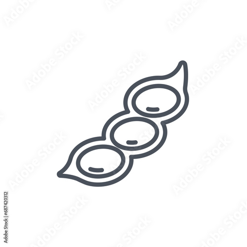 Vector sign of the soybeans symbol isolated on a white background. icon color editable.